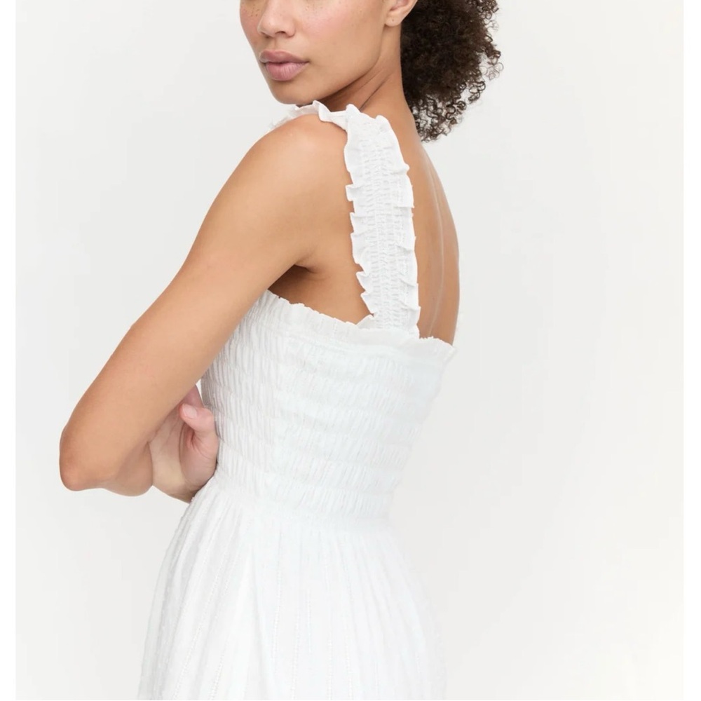 Hill House The Kimmy Nap Dress - White Linear Swiss Dot - Picture 3 of 5